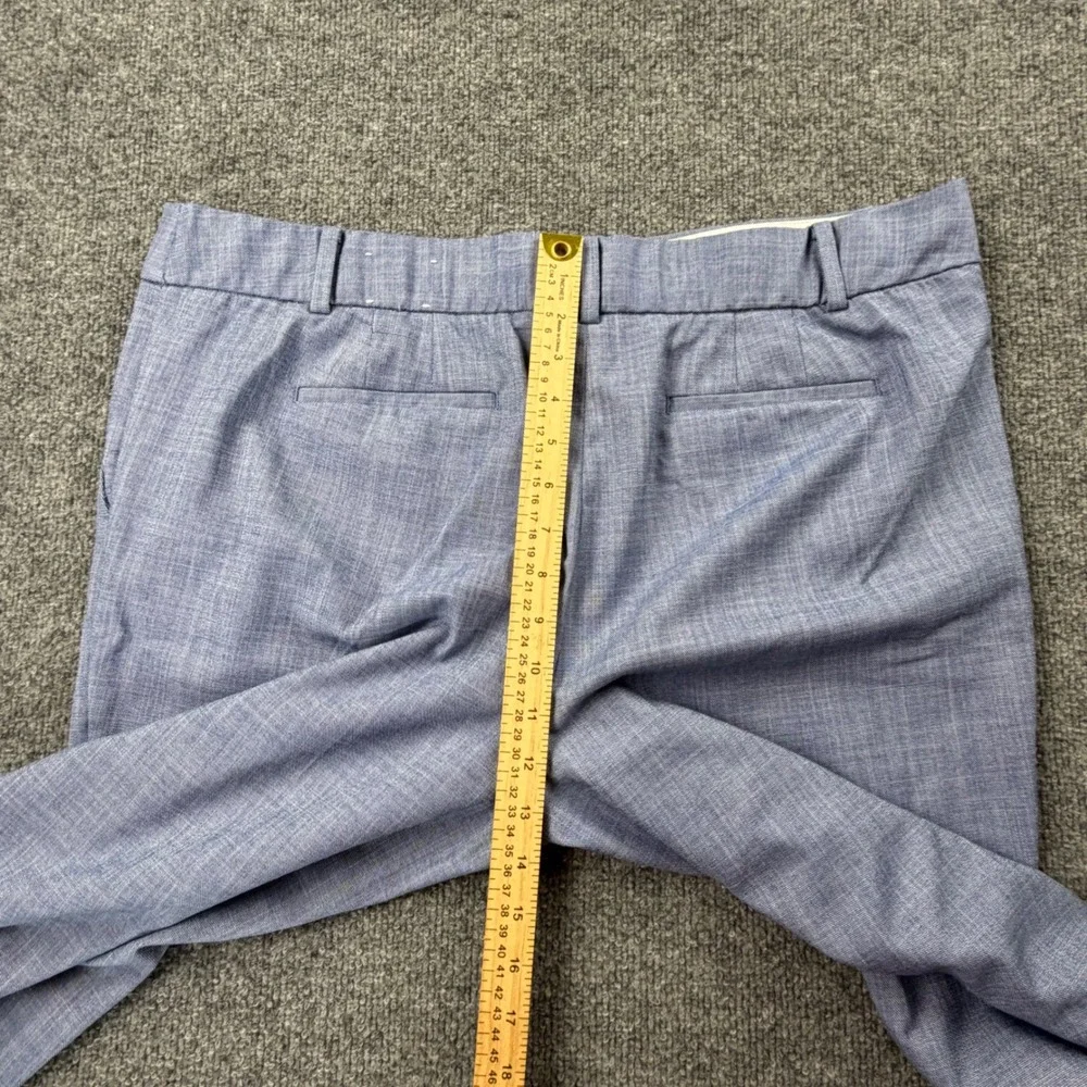 Talbots Hampshire Ankle Pant Womens 16 Light Blue Textured Straight Leg Trousers